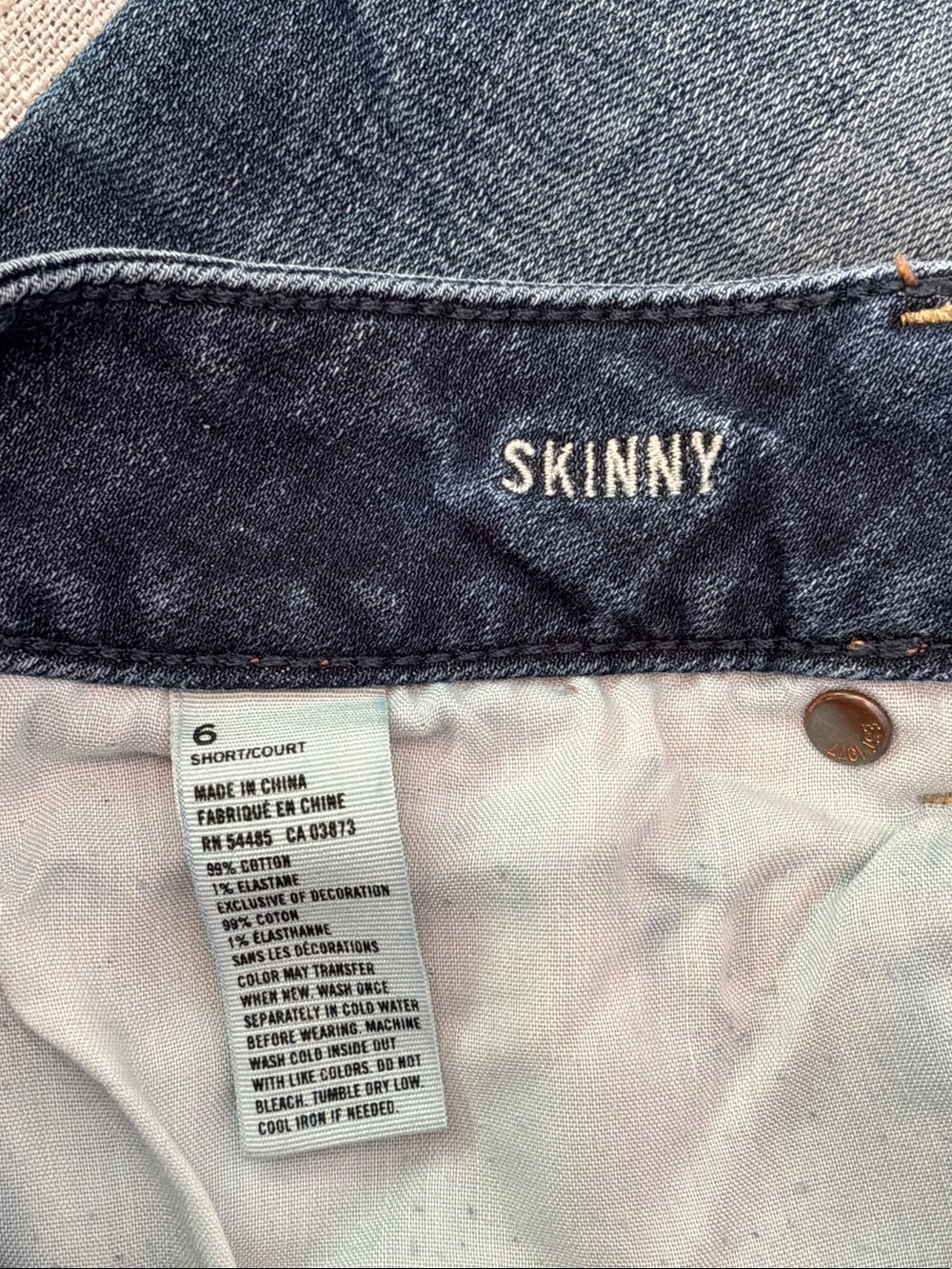 American Eagle Skinny Jeans Women 6S Blue Mid Rise Y2K Streetwear Indie Sleaze - Picture 5 of 6